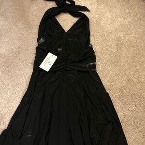 Semi Formal Black Silky Dress new with tags xs